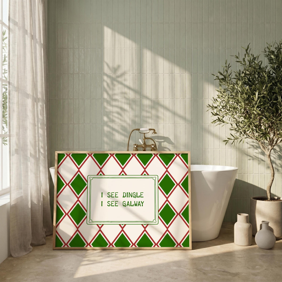 I See Dingle I See Galway Irish print – wall mockup 3