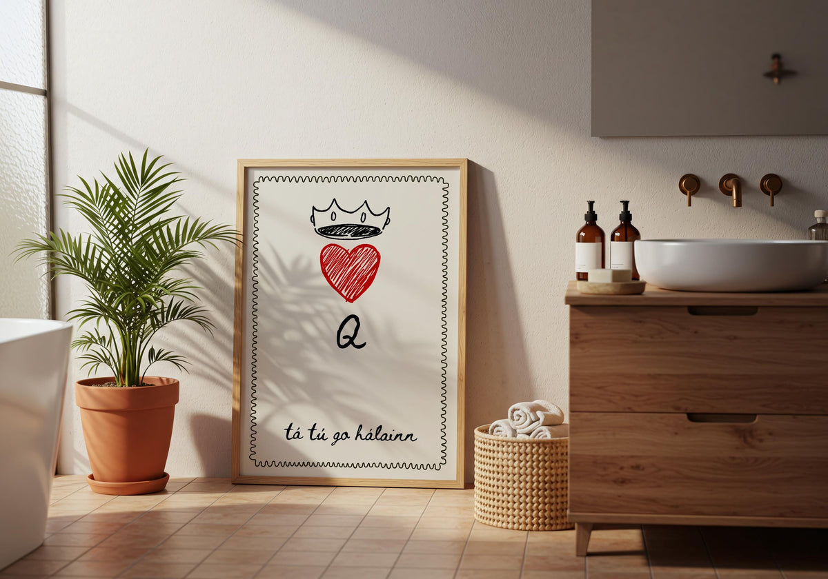 Queen of hearts Irish print – mockup 6
