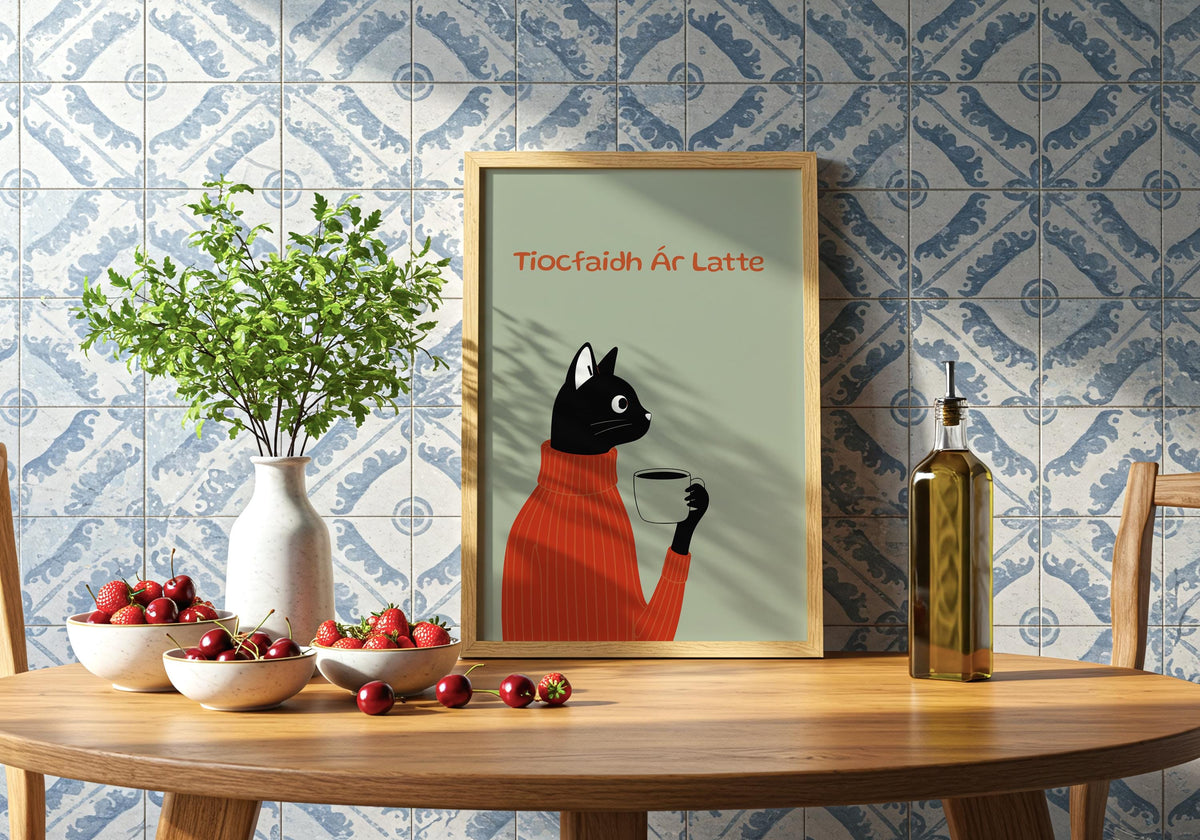 Tiocfaidh Ár Latte Irish print – mockup 3