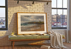 Ballybunion Beach vintage Irish oil painting print – wall mockup 7