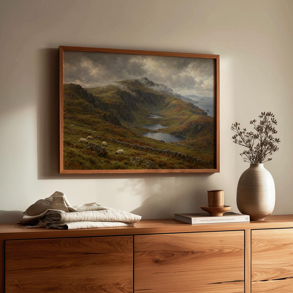 Brandon Peak Dingle vintage Irish oil painting print – wall mockup 2