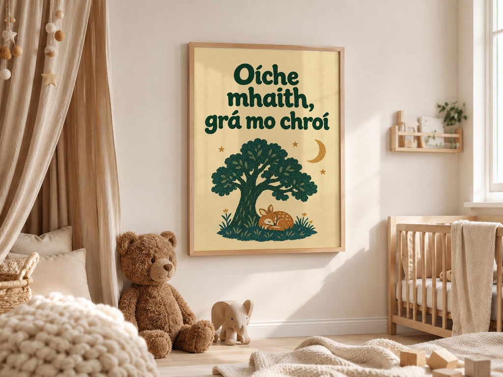 Oíche Mhaith Irish print – mockup 4