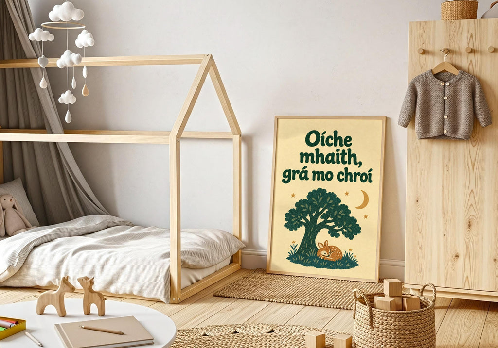 Oíche Mhaith Irish print – mockup 6