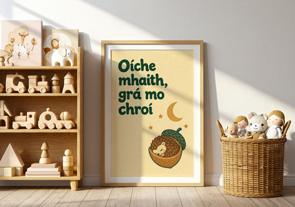 Oíche Mhaith phrase print – mockup 3