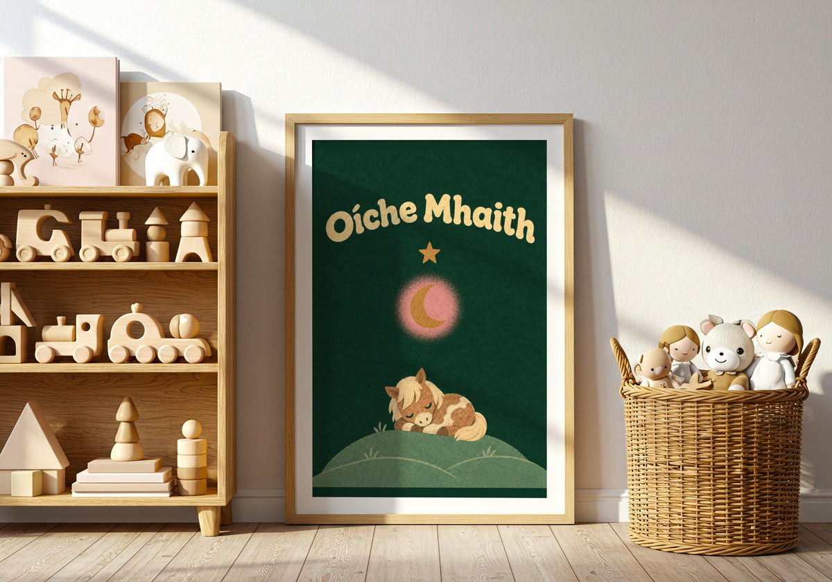 Oíche Mhaith pony print – mockup 2