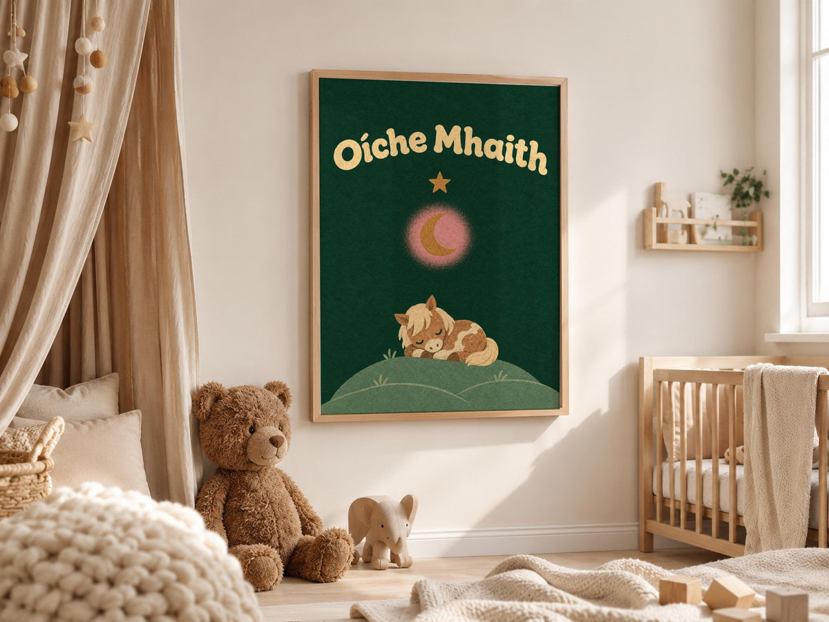 Oíche Mhaith pony print – mockup 3