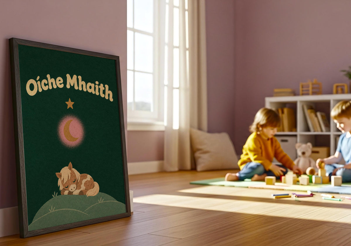Oíche Mhaith pony print – mockup 4
