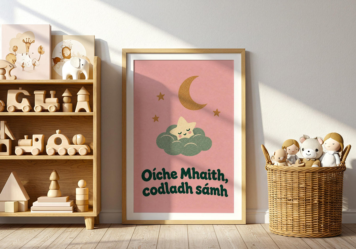 Oíche Mhaith sleepy star print – mockup 2
