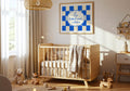 Codladh Sámh a Stóirín Blue Check Irish print – wall mockup 1
