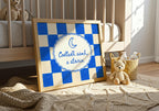 Codladh Sámh a Stóirín Blue Check Irish print – wall mockup 3