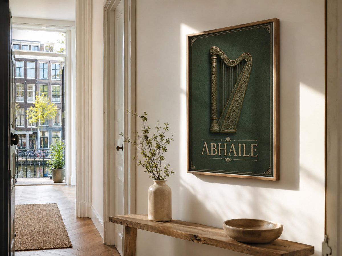 Abhaile Irish word print detail