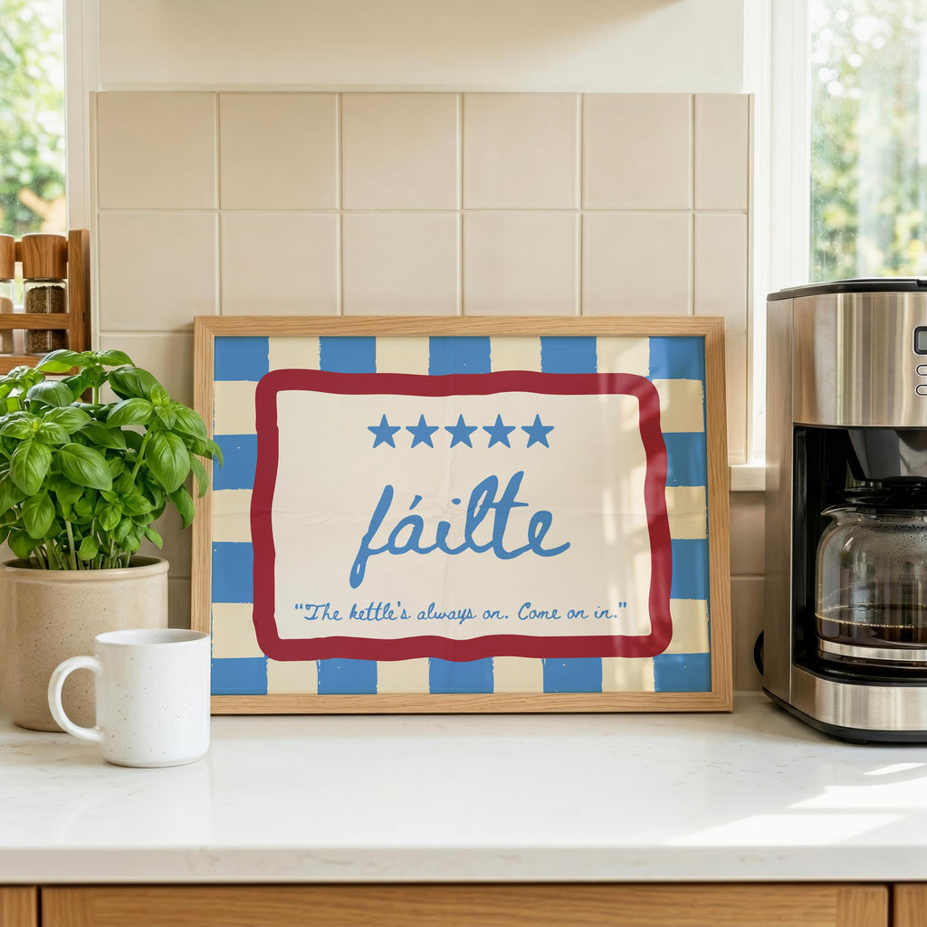 Fáilte Kettle Irish print – wall mockup 2