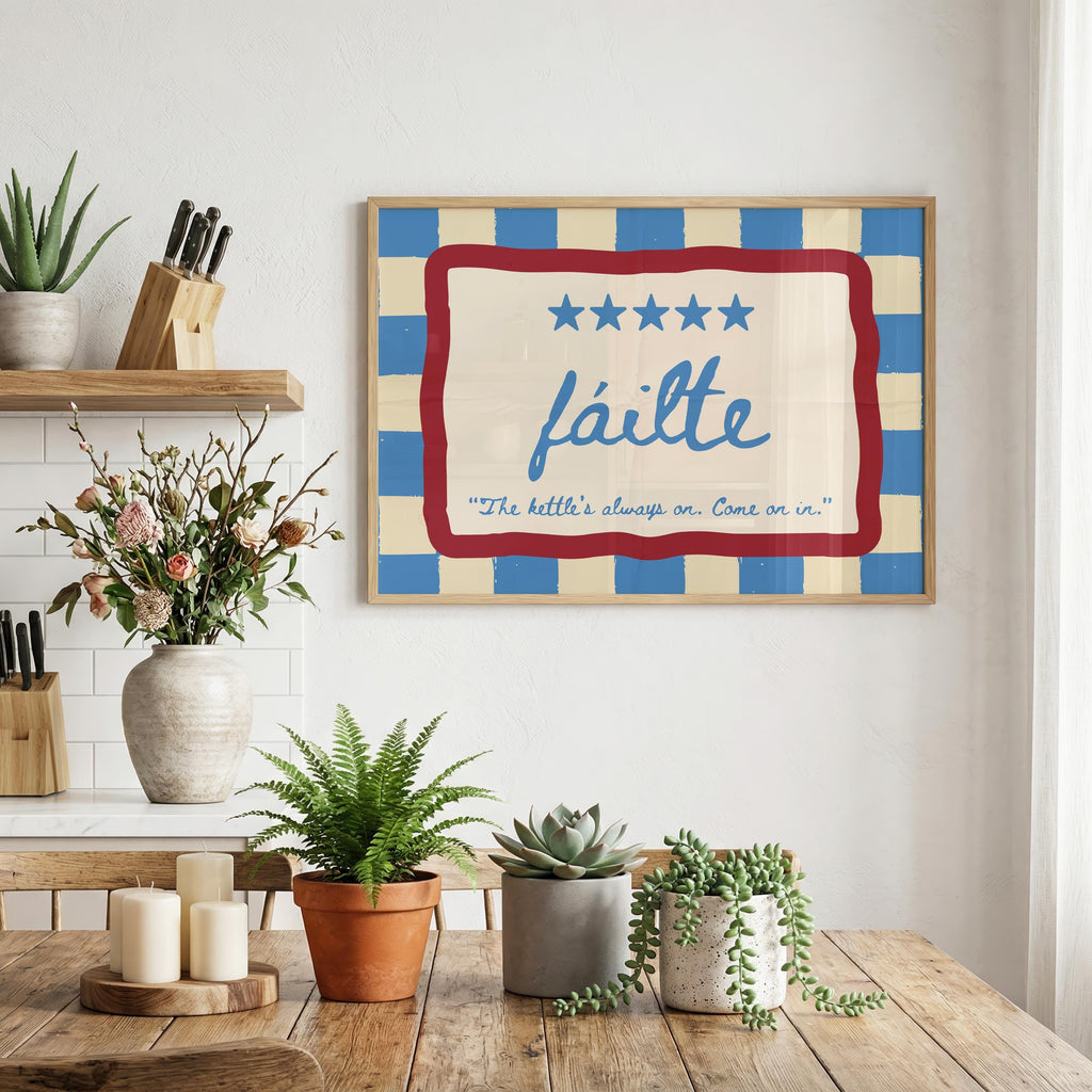 Fáilte Kettle Irish print – wall mockup 1