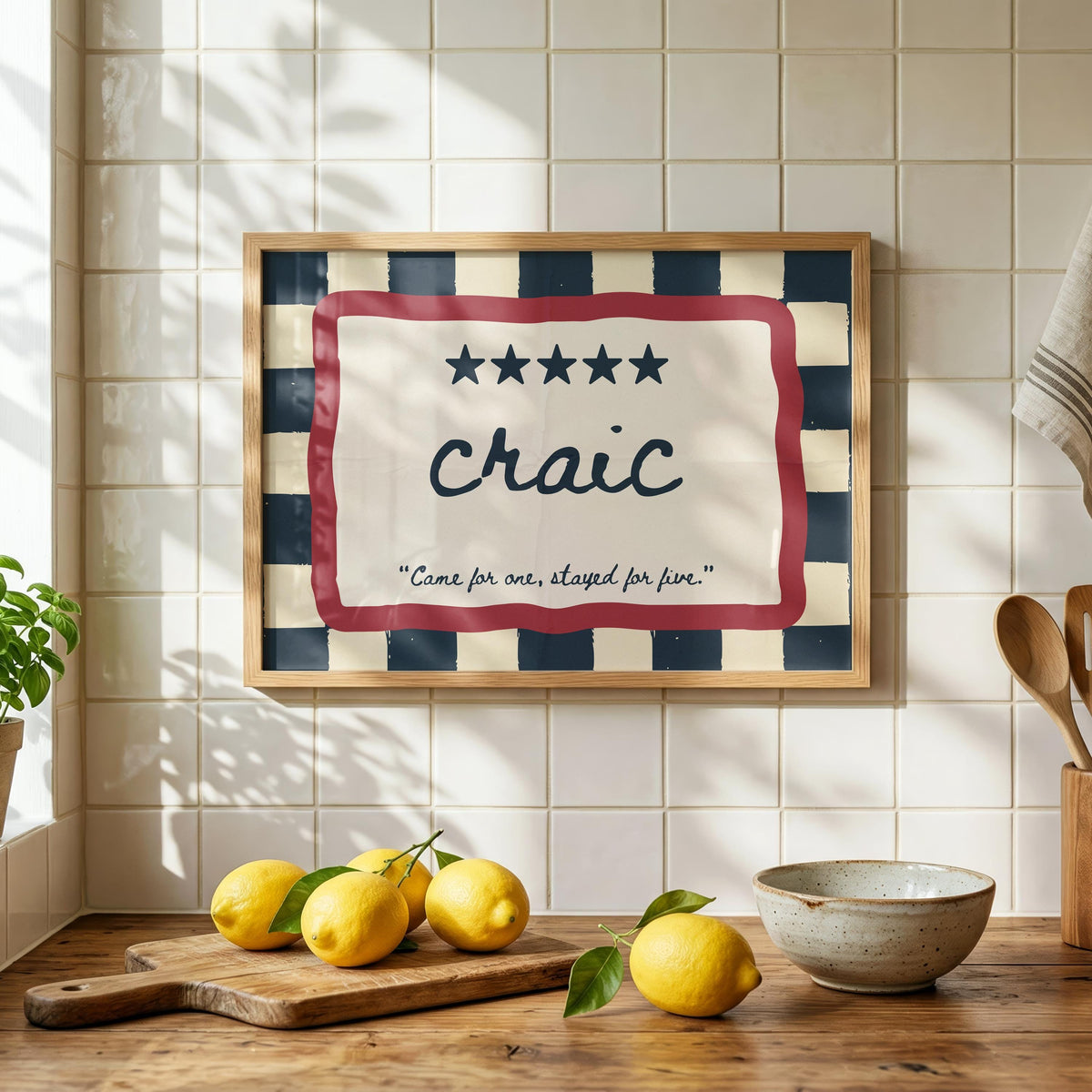 Craic Five Star Irish print – wall mockup 4
