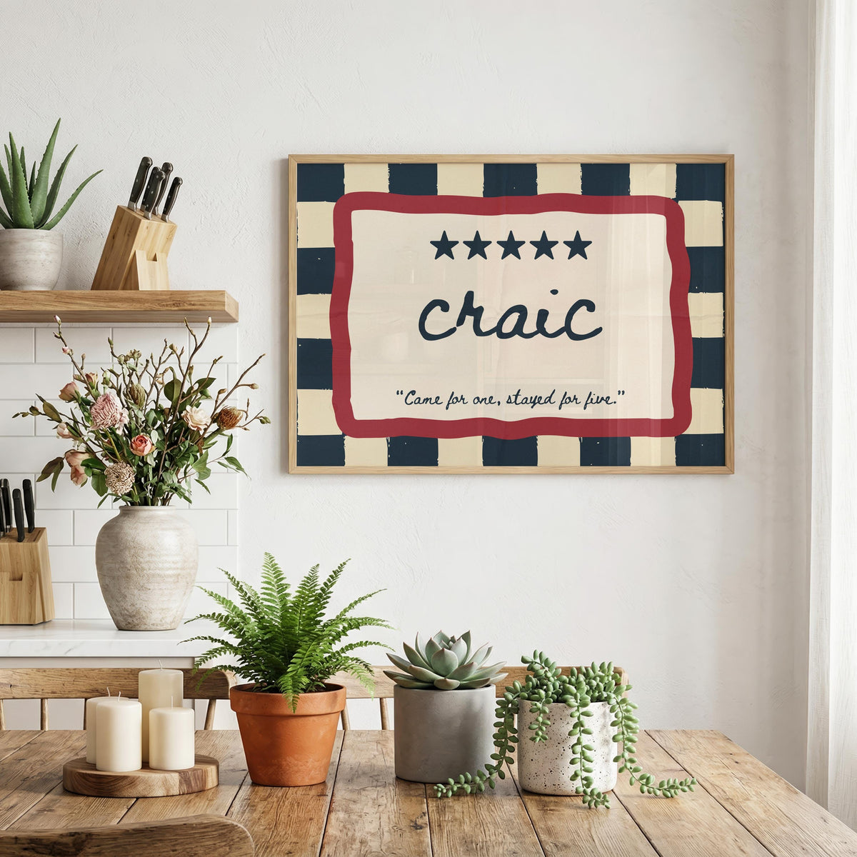 Craic Five Star Irish print – wall mockup 1
