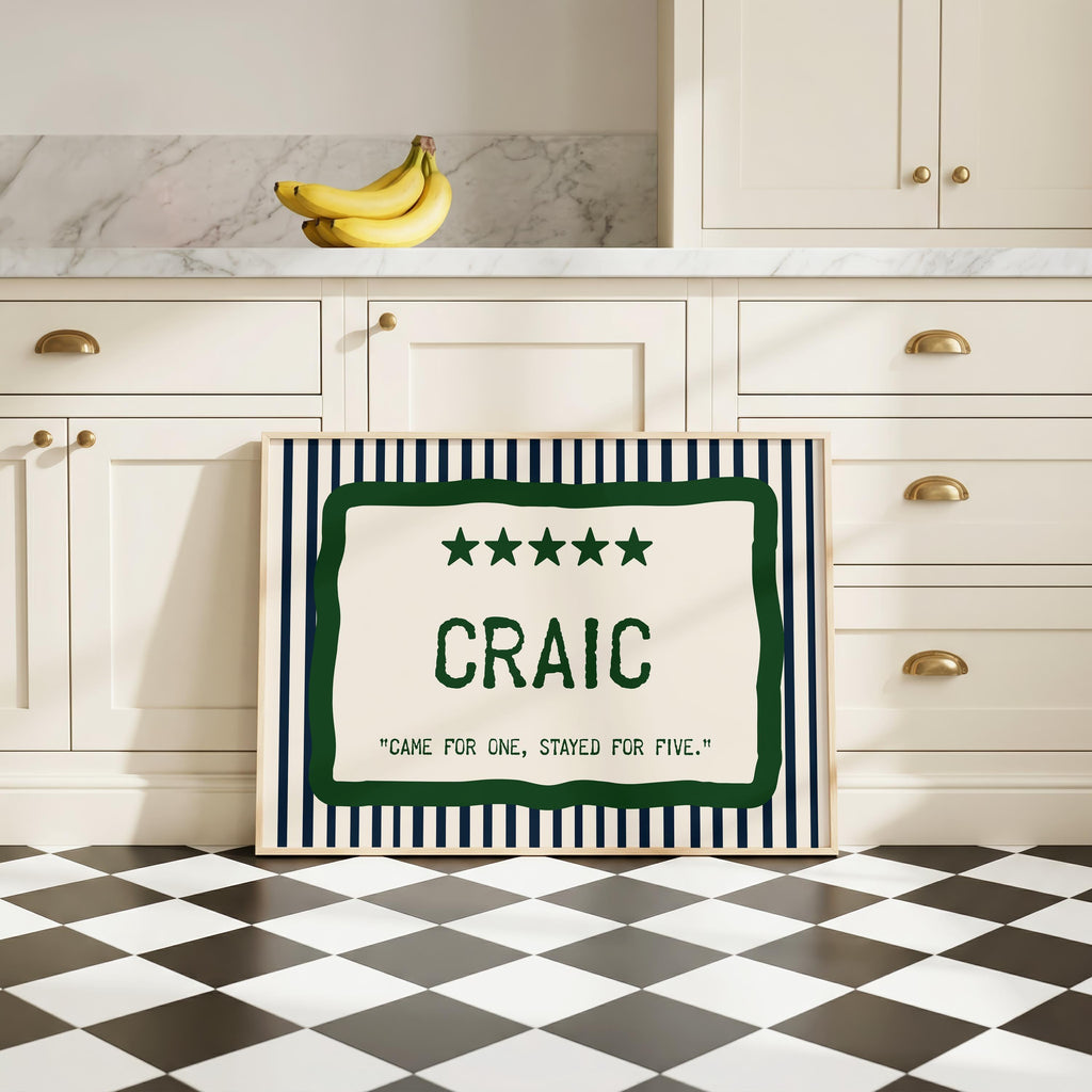 Craic Came for One Irish print – wall mockup 6