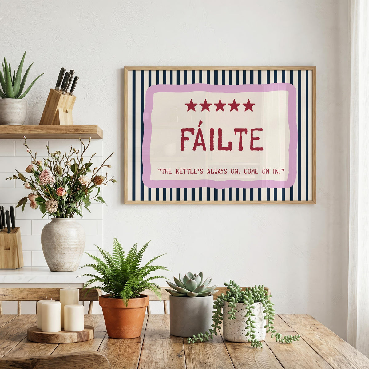 Fáilte Five Star Irish print – wall mockup 1