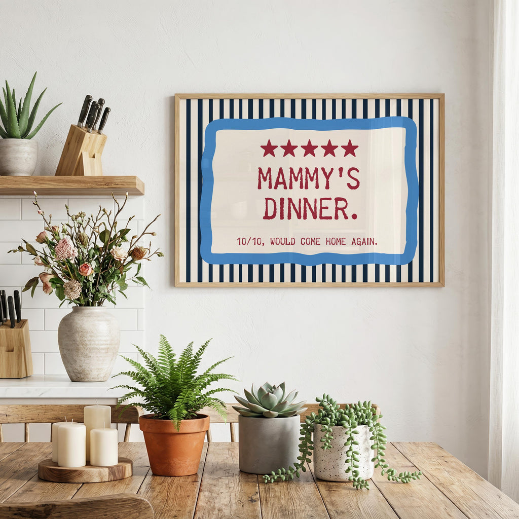 Irish Mammy's Dinner Irish print – wall mockup 1