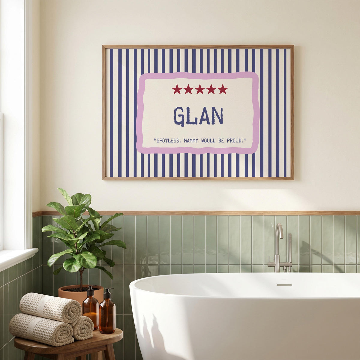 Glan Irish word print – wall mockup 3