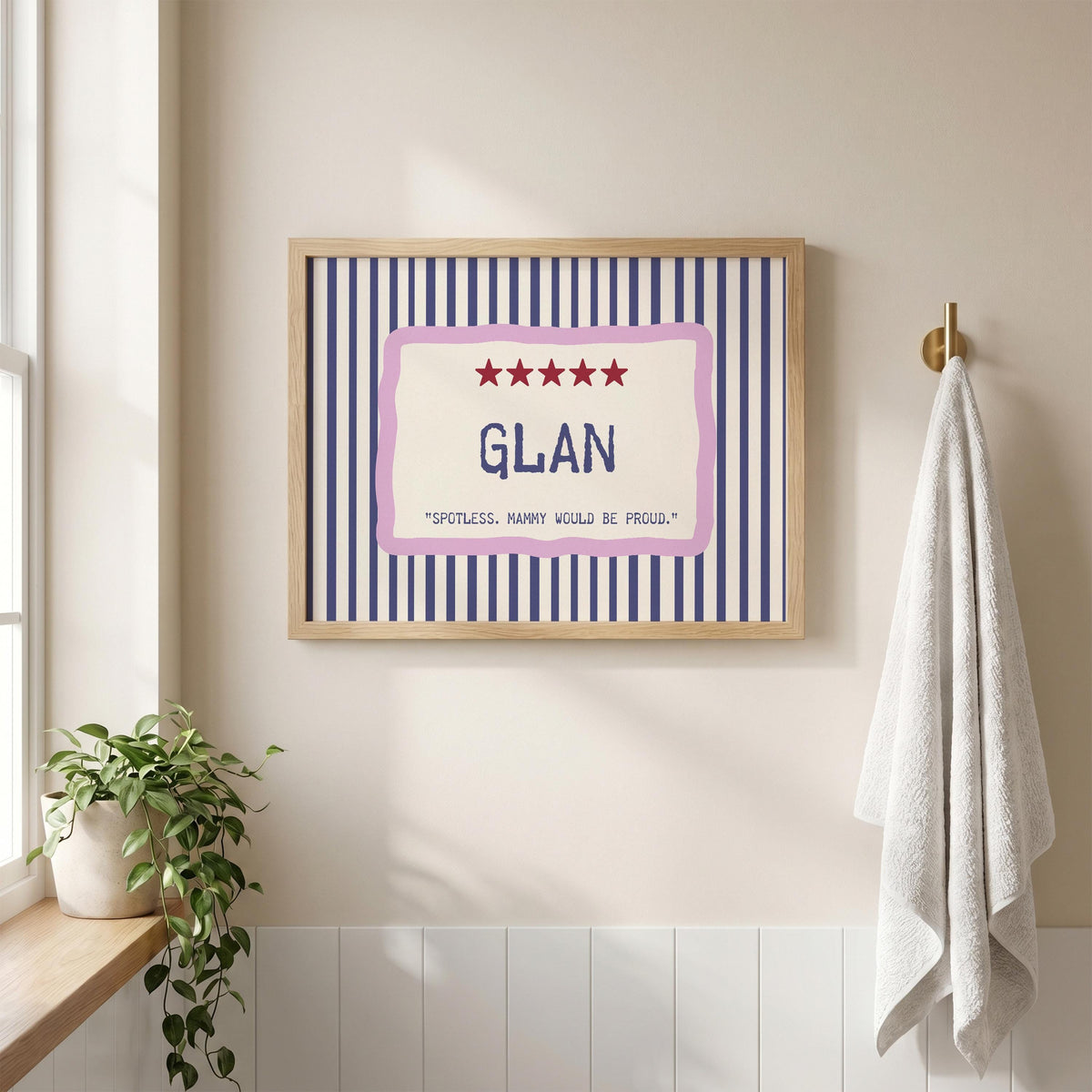 Glan Irish word print – wall mockup 4