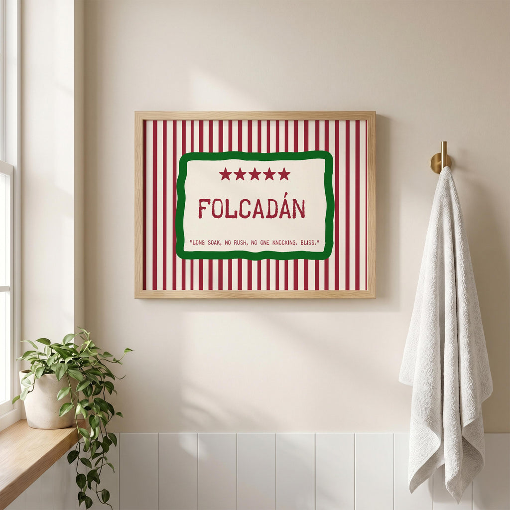 Folcadán Long Soak Irish print – wall mockup 1