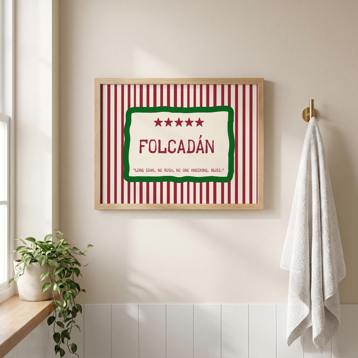Folcadán Long Soak Irish print – wall mockup 1