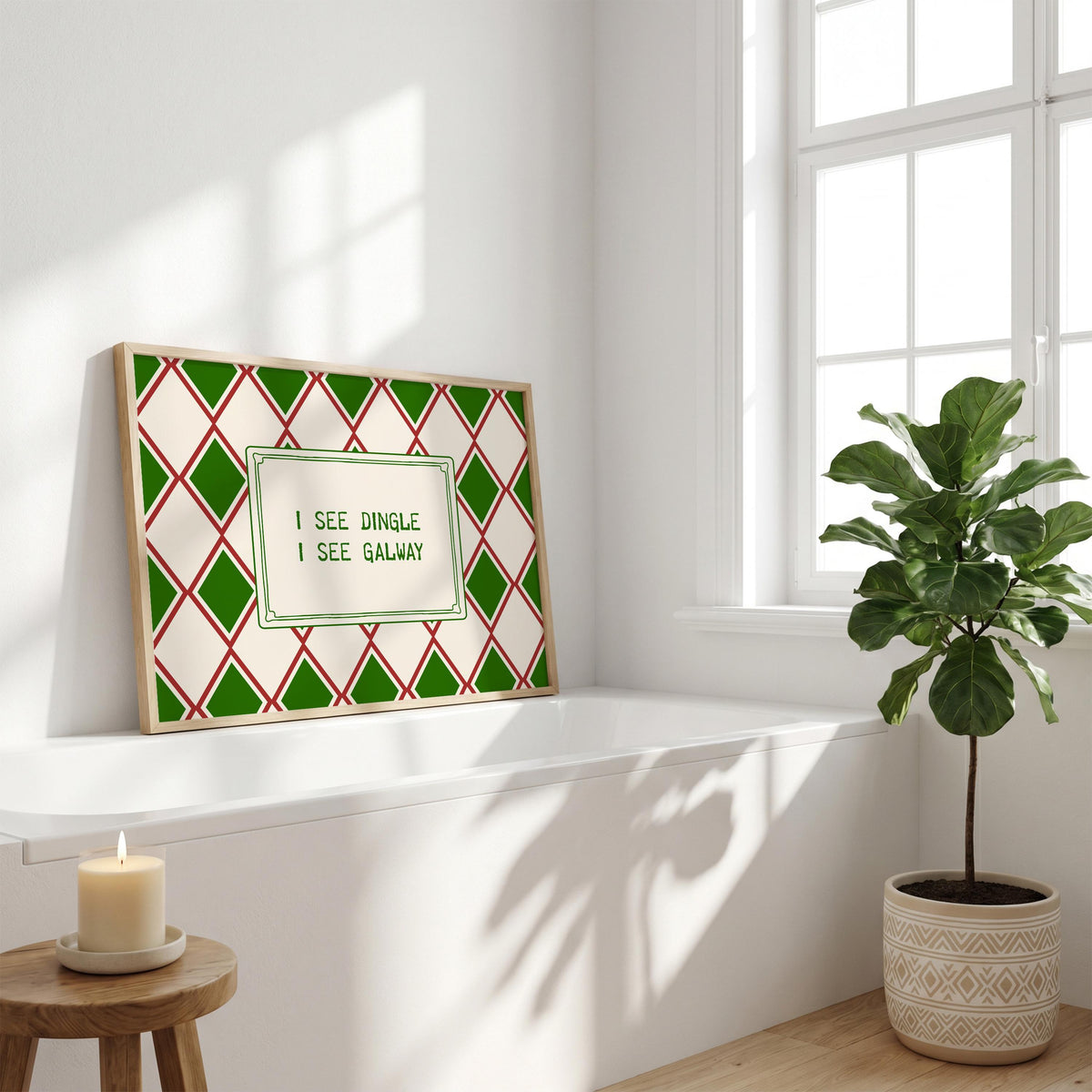 I See Dingle I See Galway Irish print – wall mockup 2
