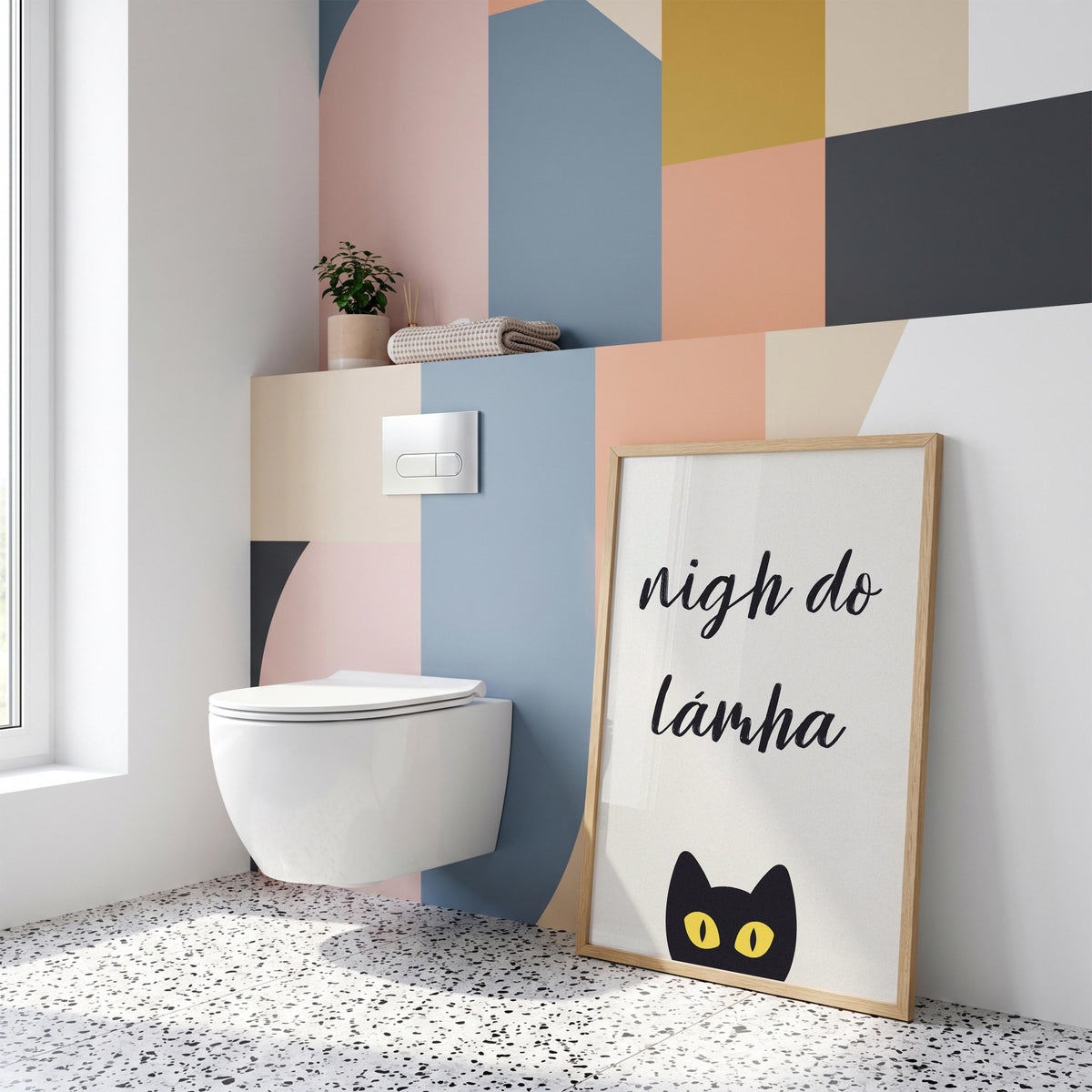 Nigh Do Lámha black cat print – mockup 4