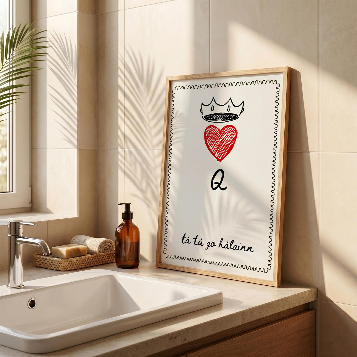 Queen of hearts Irish print – mockup 2