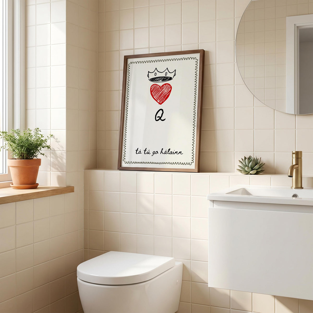 Queen of hearts Irish print – mockup 3