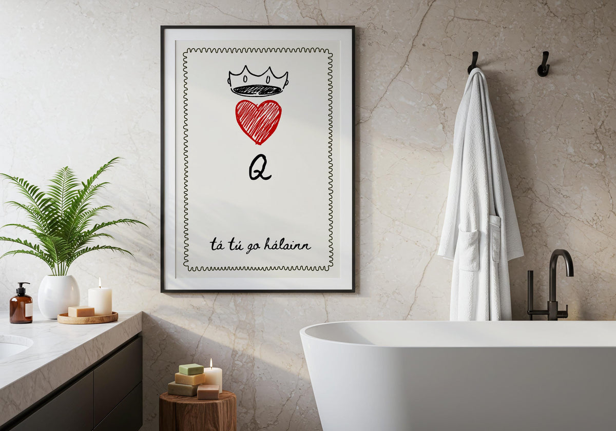 Queen of hearts Irish print – mockup 5